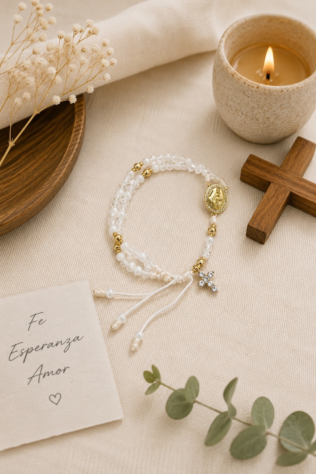 PULSERA TIPO ROSARIO VIRGEN MILAGROSA