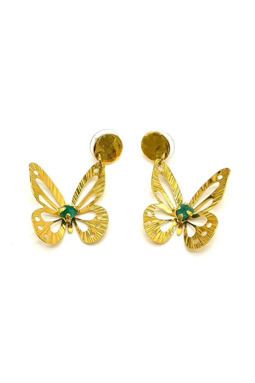 ARETES MARIPOSA MURRALLA ESMERALDA