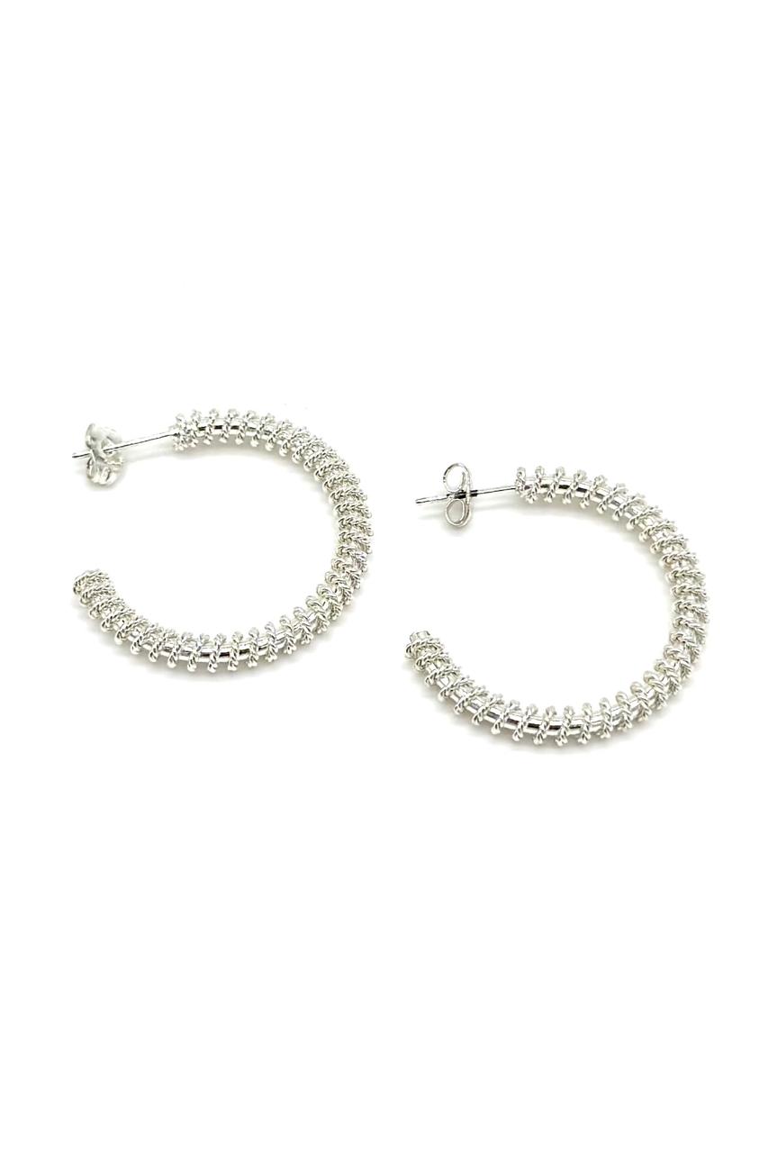 ARETES CANDONGA ACERO PLATINADO