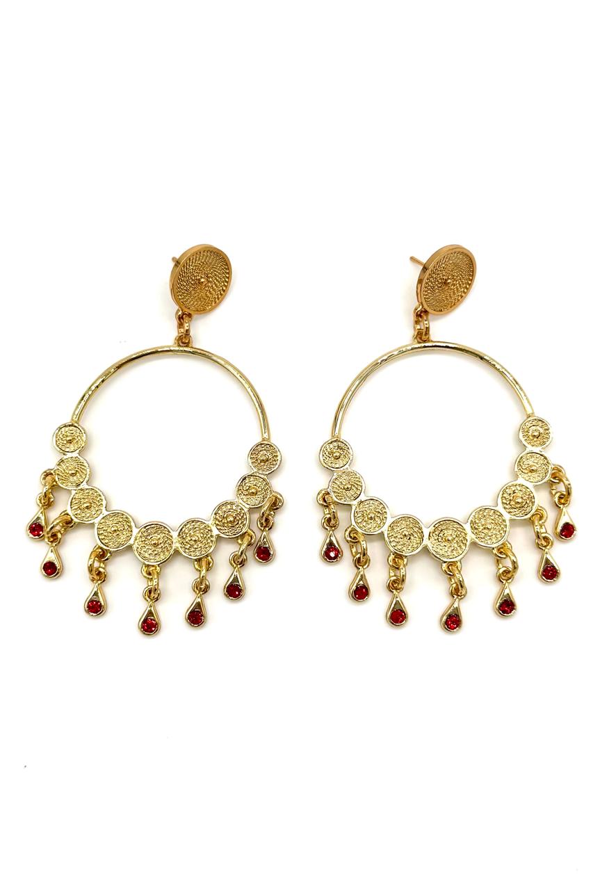 ARETES LÁGRIMAS SAMAC BAÑO 24K