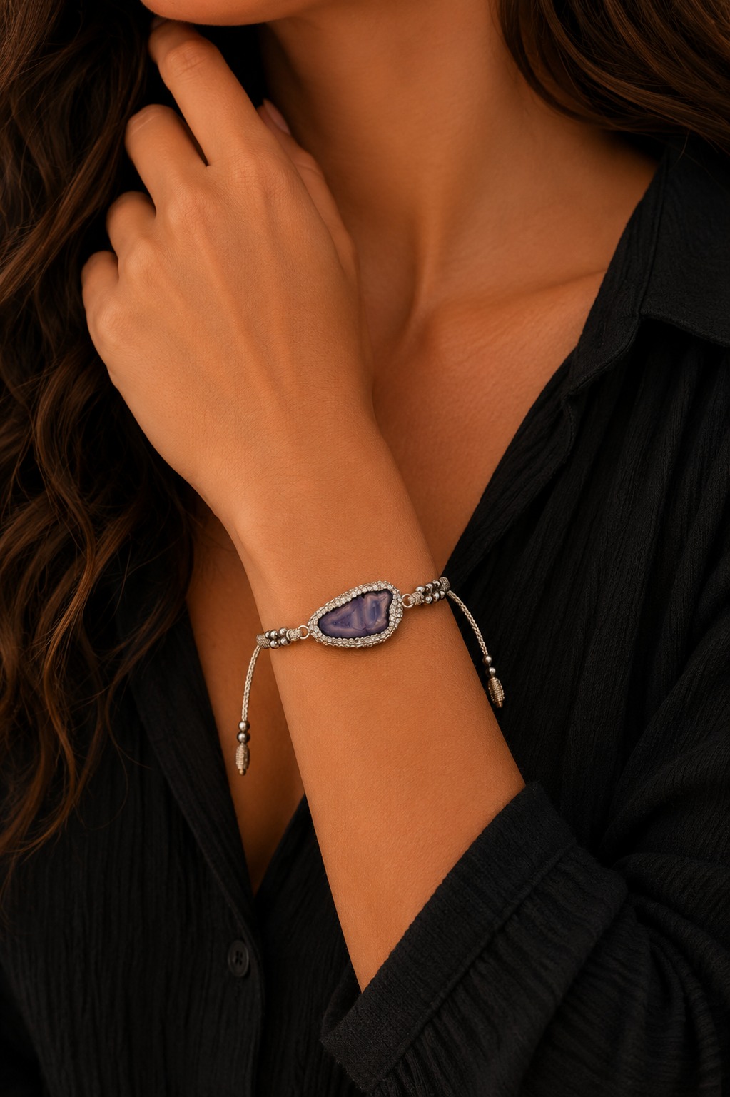 PULSERA DRUSA PLATEADA