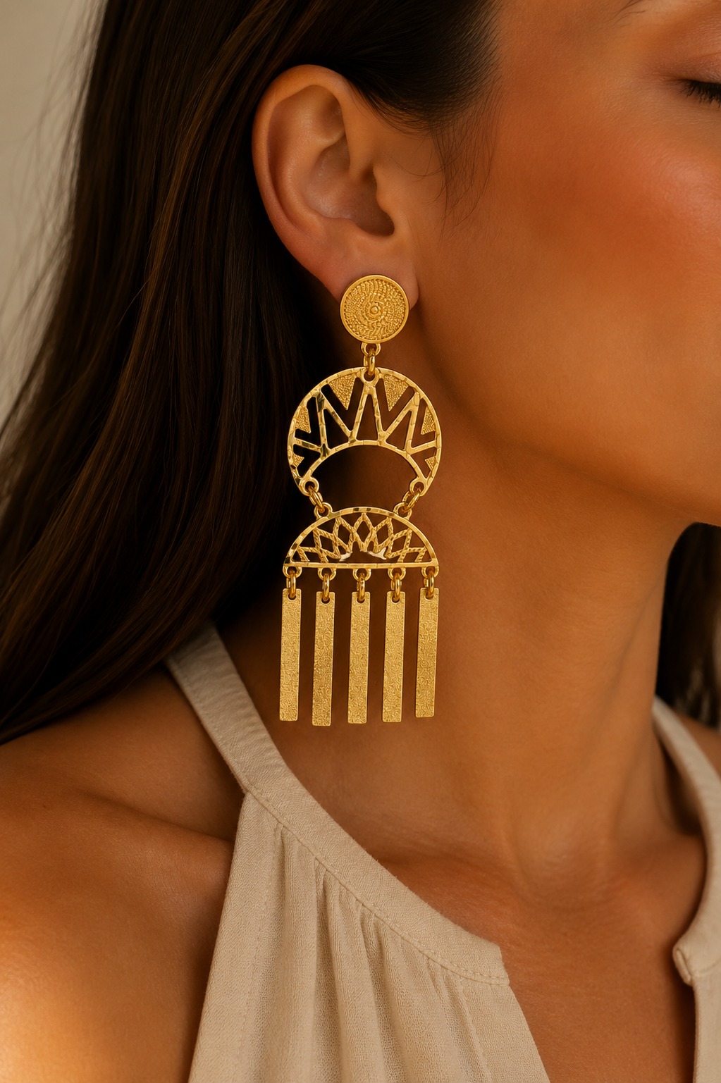 ARETE ÉTNICO ZAMAK BAÑO 24K