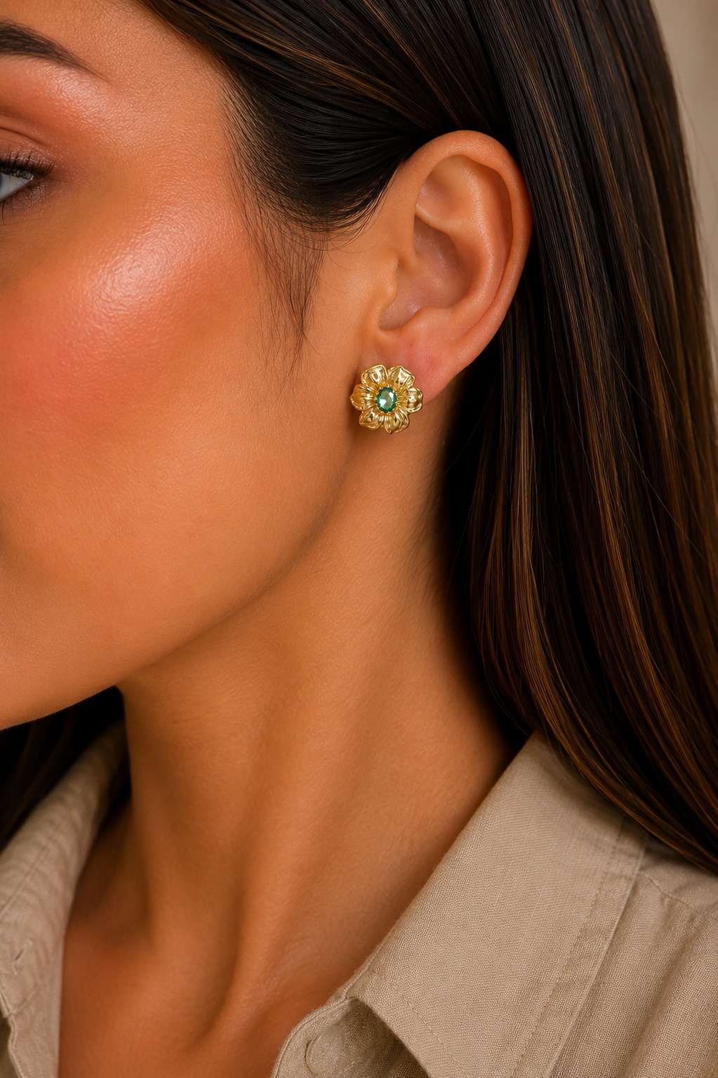 ARETES FLOR RODIO