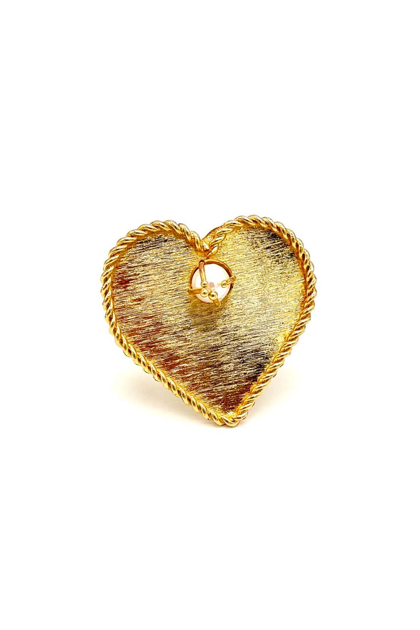 ANILLO CORAZÓN PERLA BRONCE ORO