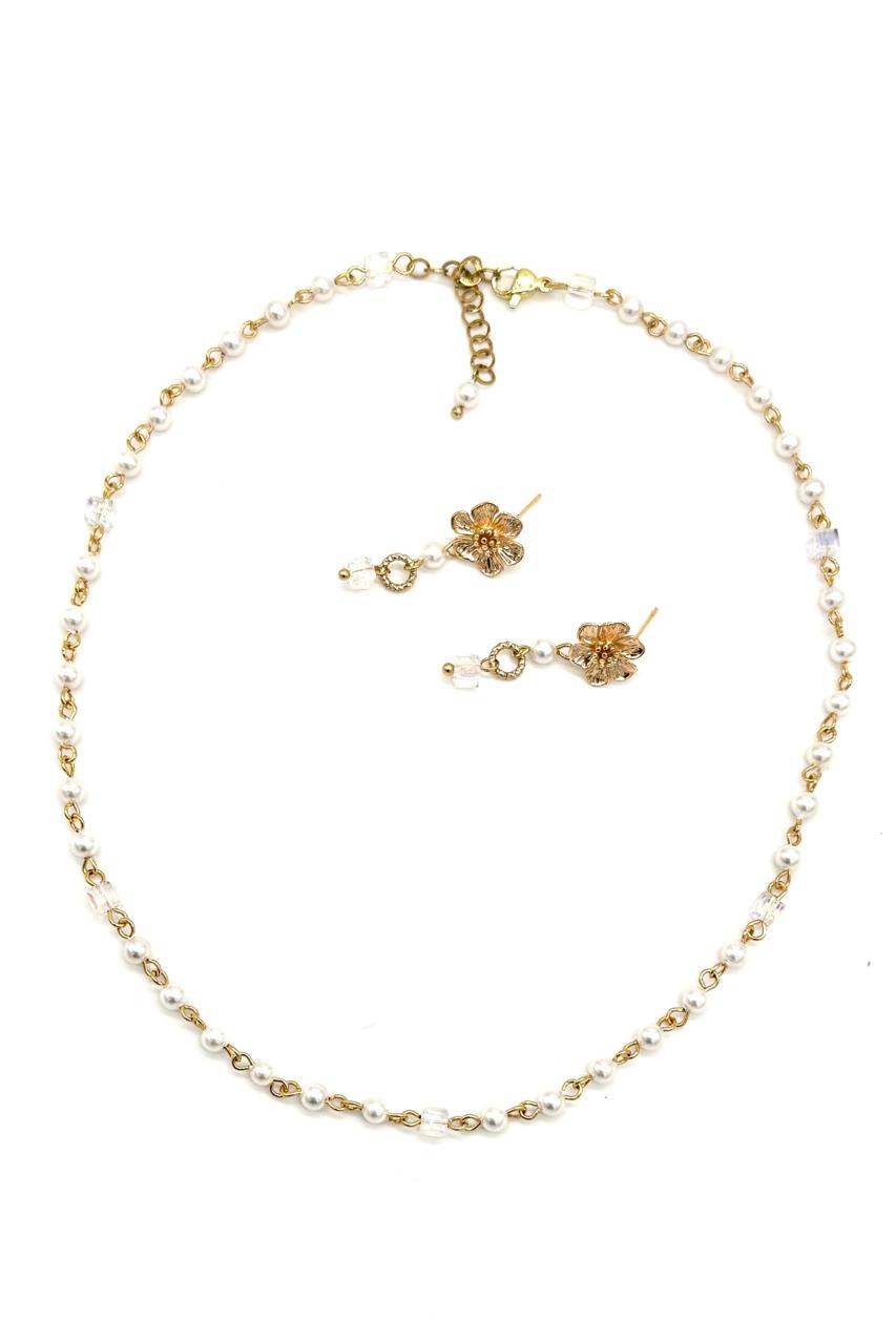 COLLAR PERLA POLVO DE NÁCAR BLANCO