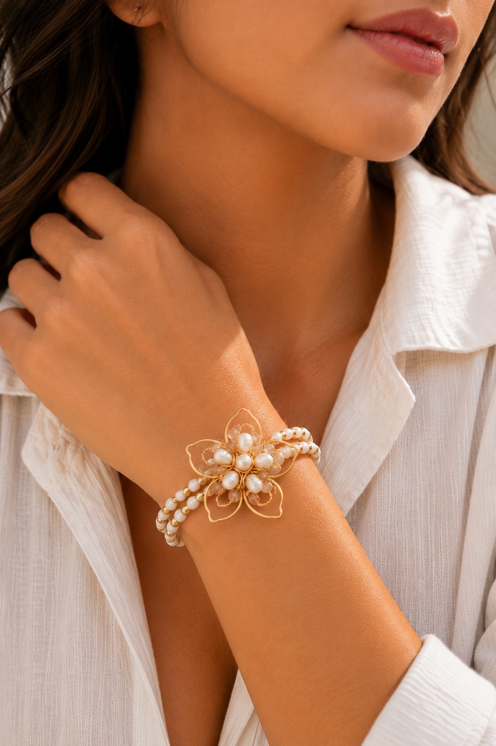 PULSERA FLOR ALAMBRISMO