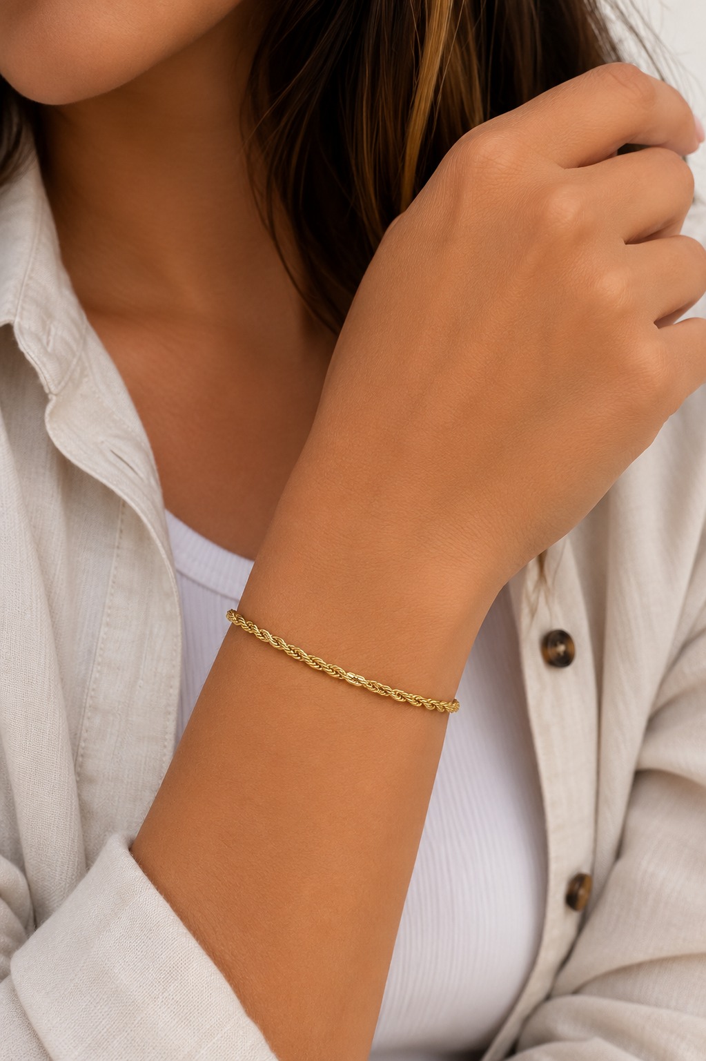 PULSERA LAZO ORO LAMINADO 18K