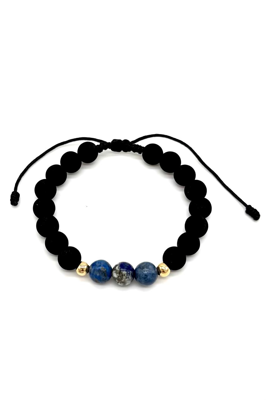 PULSERA LAPISLÁZULI ORO LAMINADO 18K