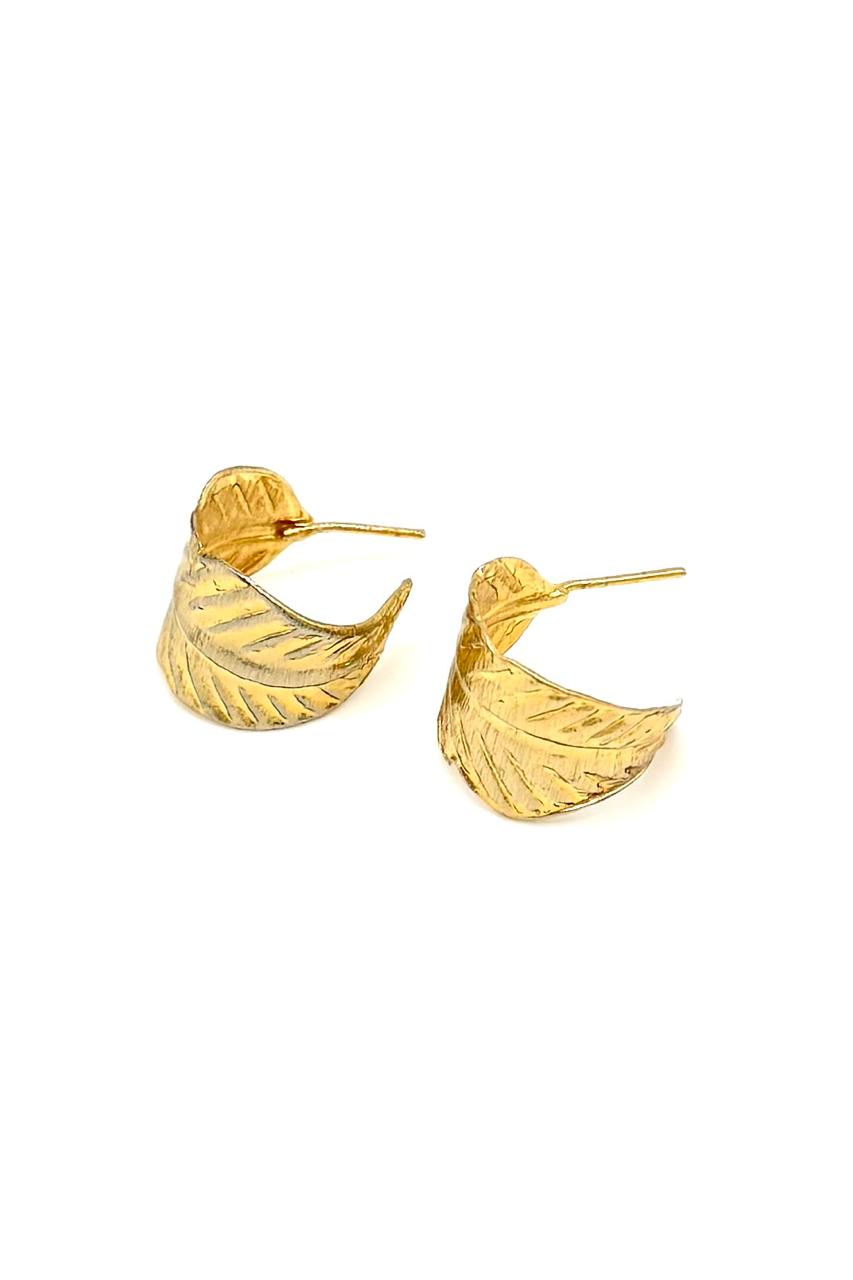 ARETES HOJA BRONCE ORO