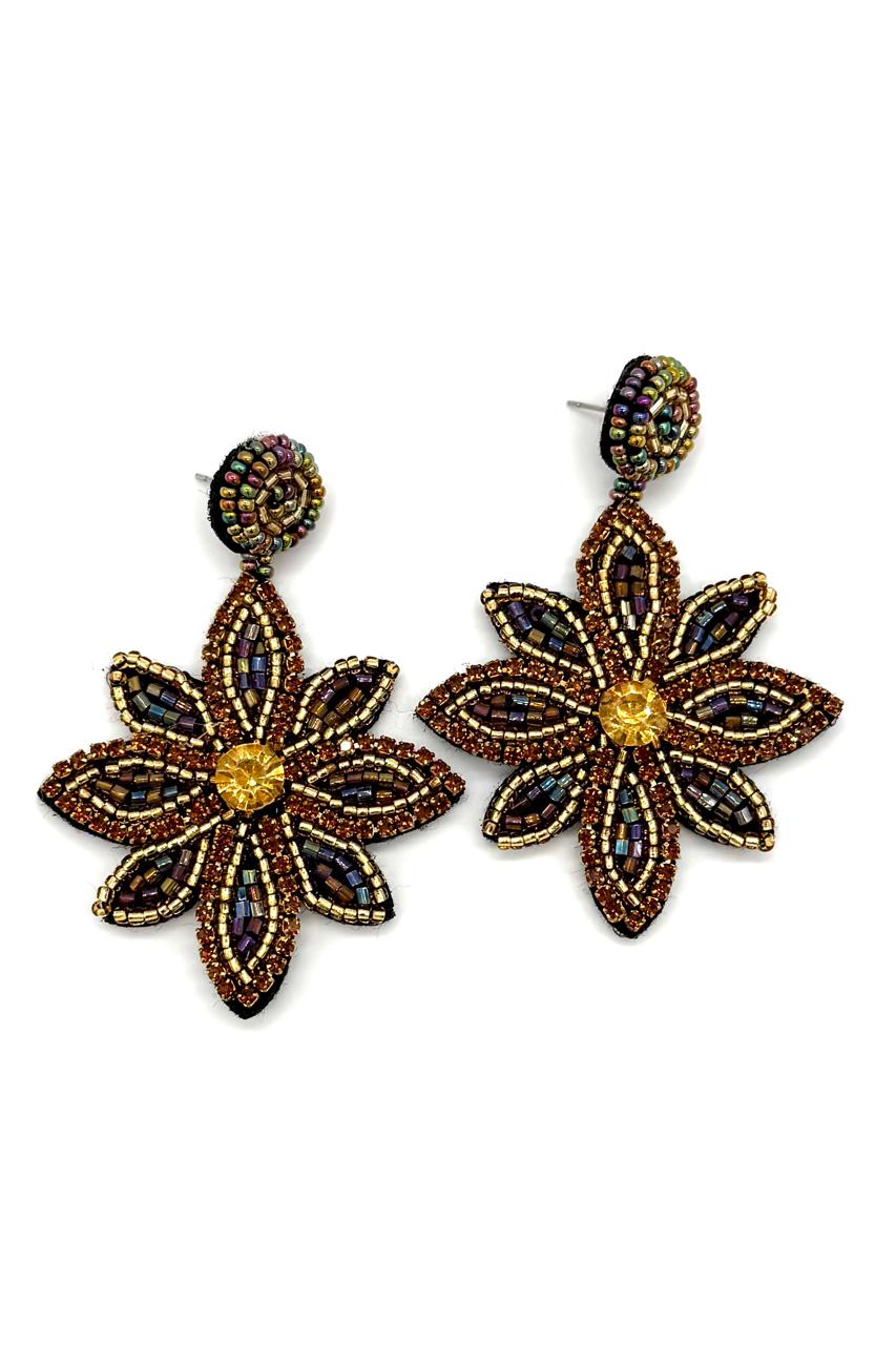 ARETES SOUTACHE FLOR