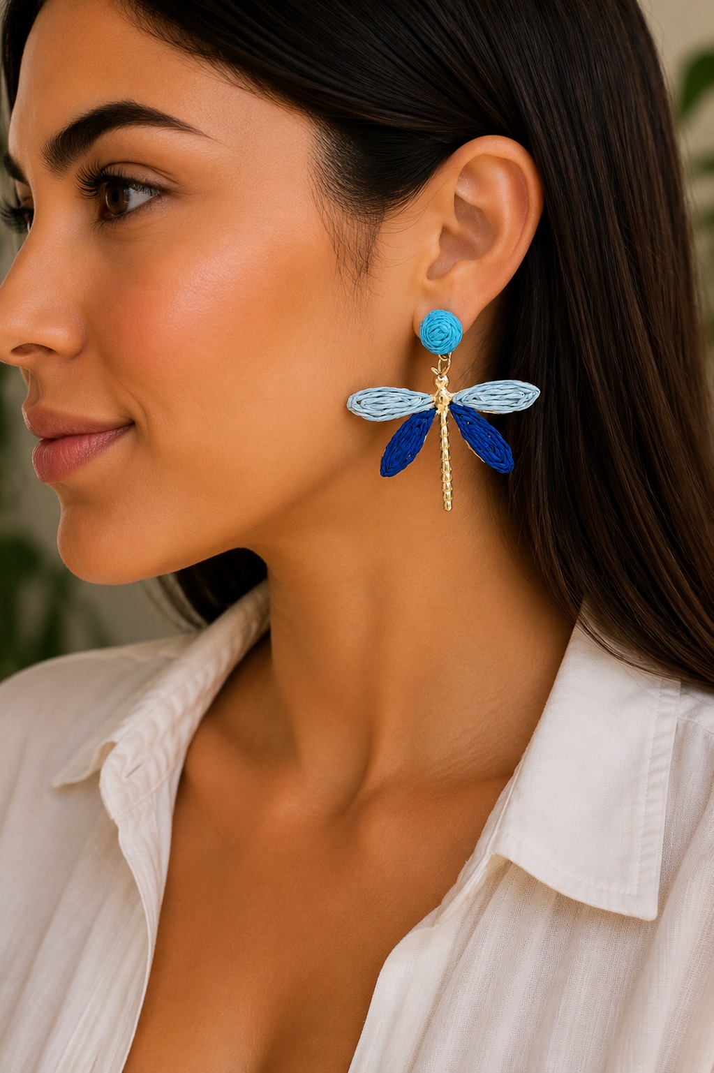 ARETES MARIPOSA RAFIA