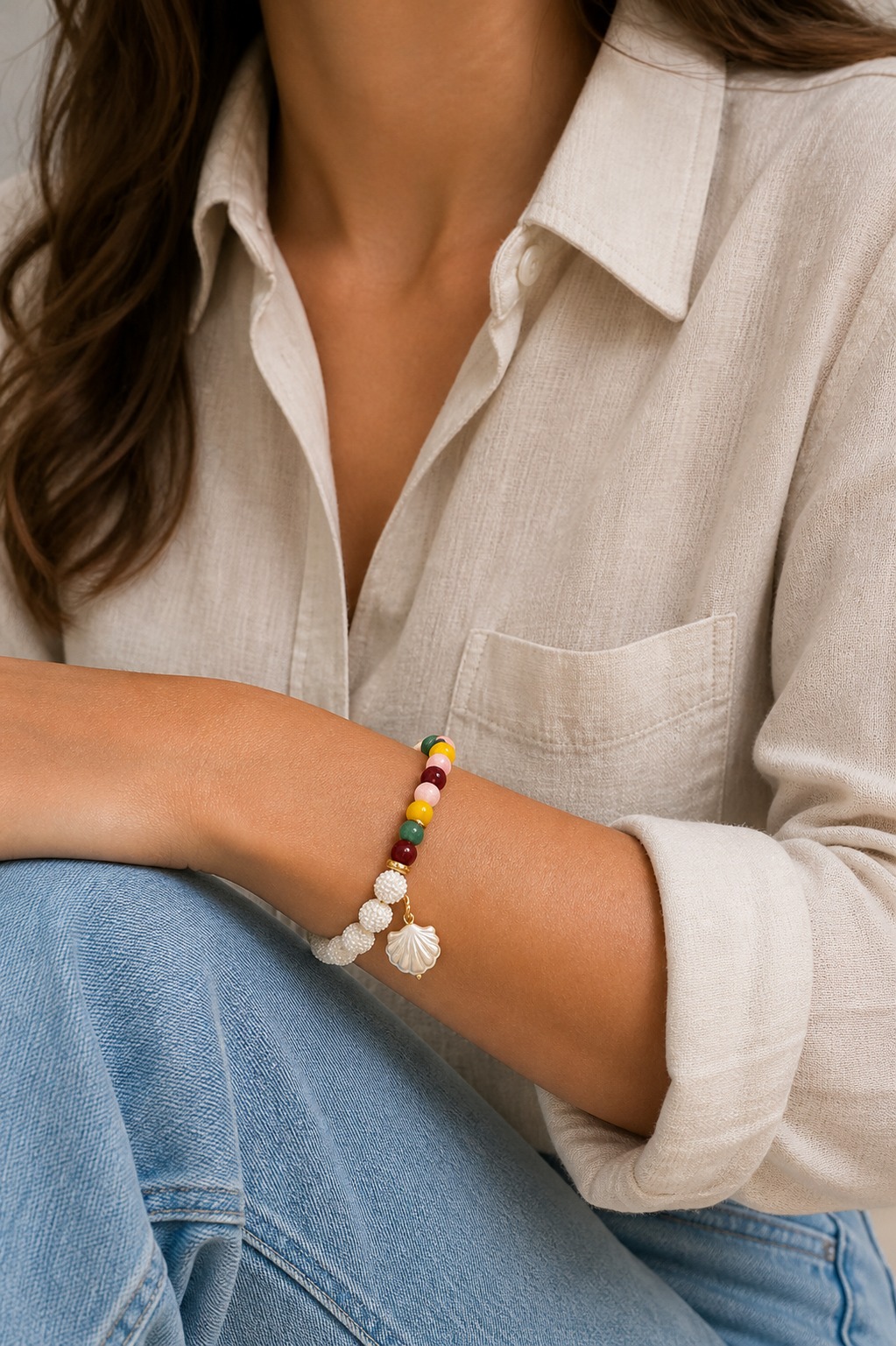 PULSERA PIEDRA NATURAL PERLA CULTIVADA