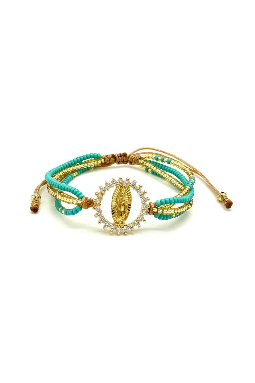 PULSERA X 4 LÍNEAS TURQUESA