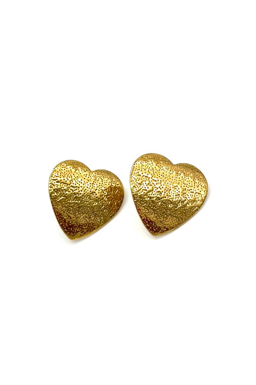 ARETES CORAZÓN MATIZADO ACERO