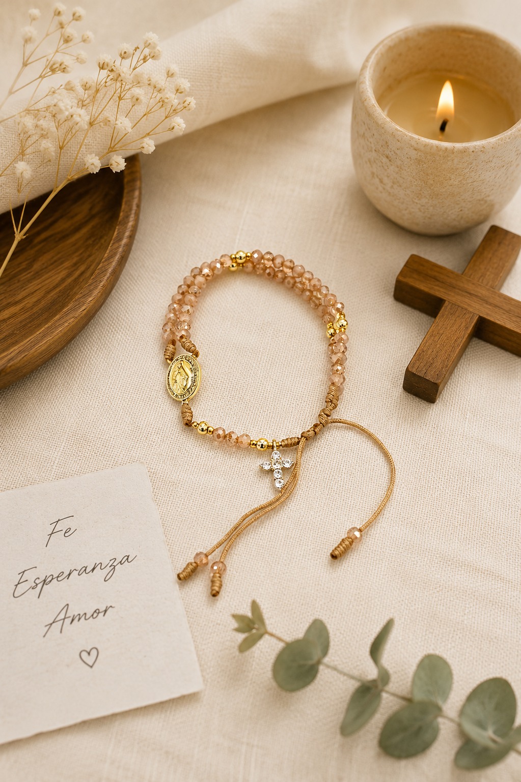 PULSERA TIPO ROSARIO VIRGEN MILAGROSA