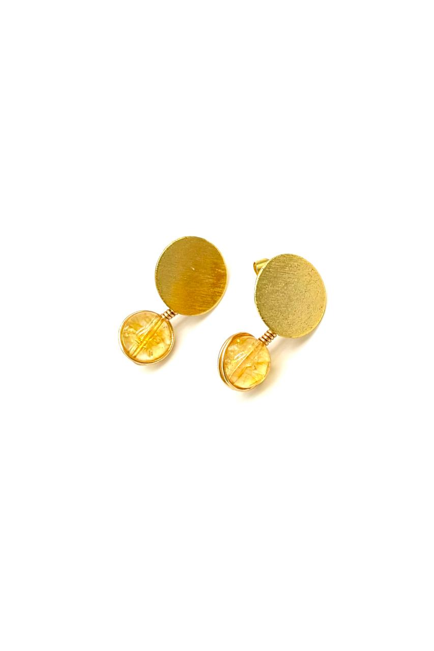 ARETES BRONCE ORO CITRINO