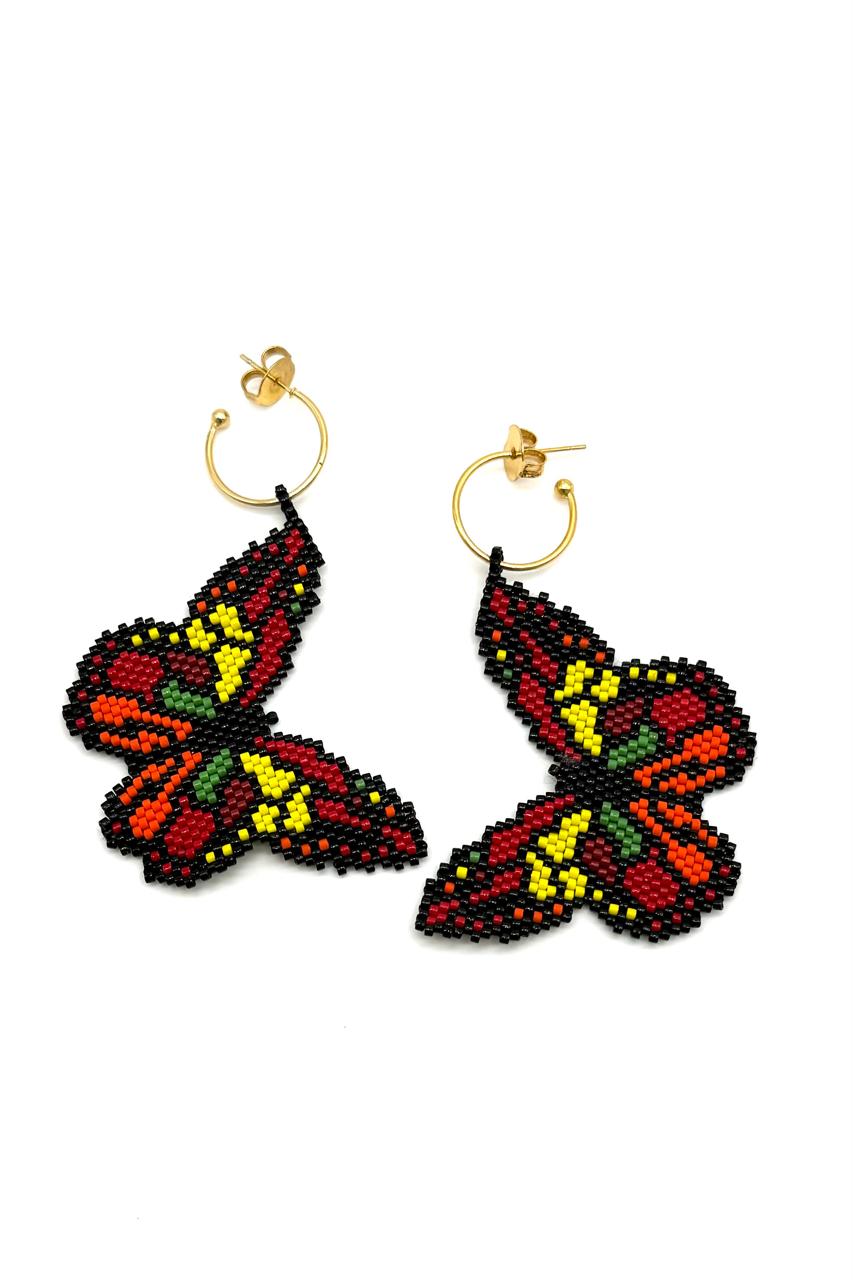 ARETES MIYUKI BRONCE ORO MARIPOSA