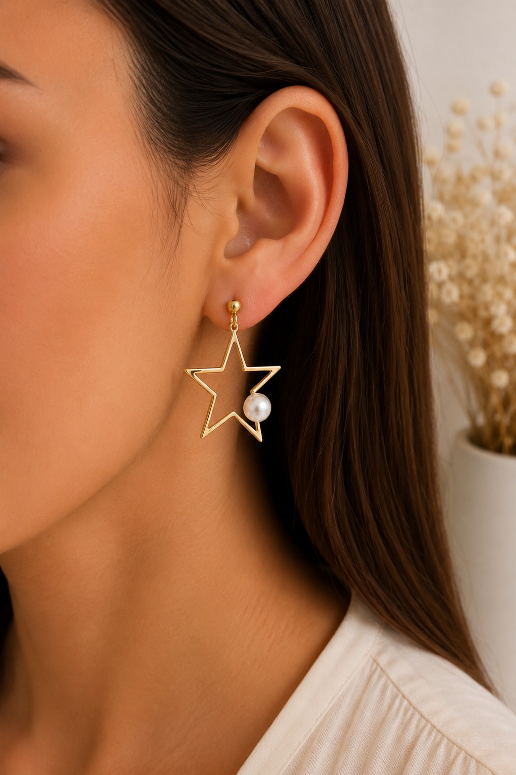 ARETES ESTRELLA PERLA