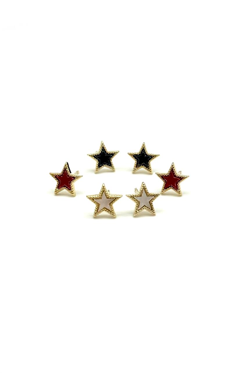 ARETES TRÍO ESTRELLAS RODIO