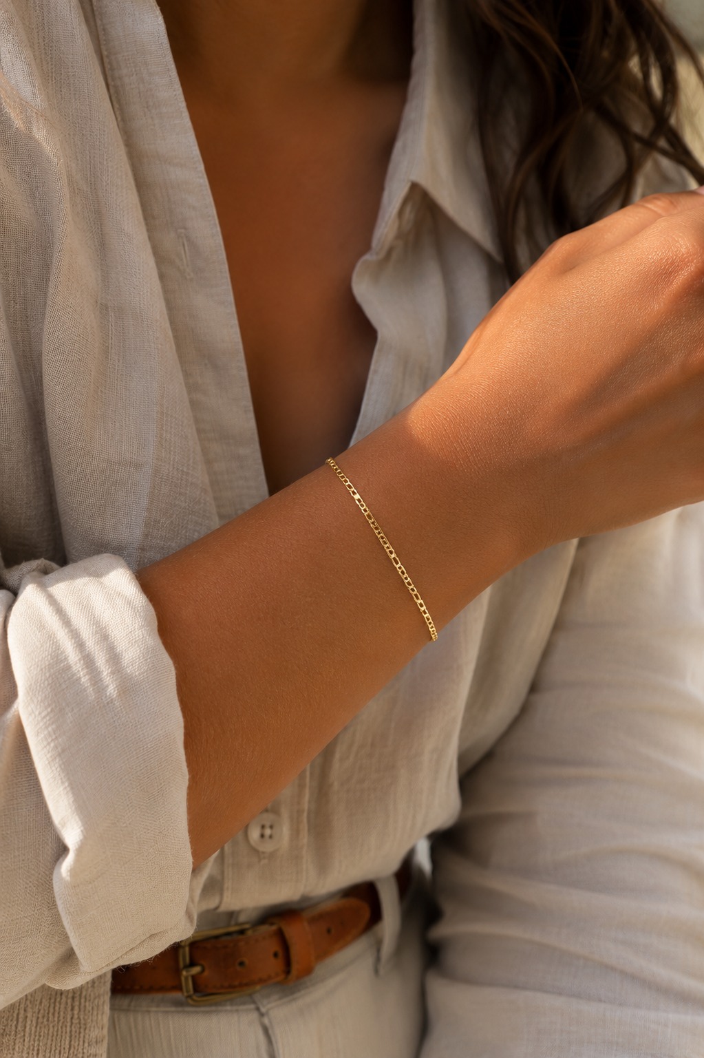 PULSERA TEJIDA ORO LAMINADO 18K