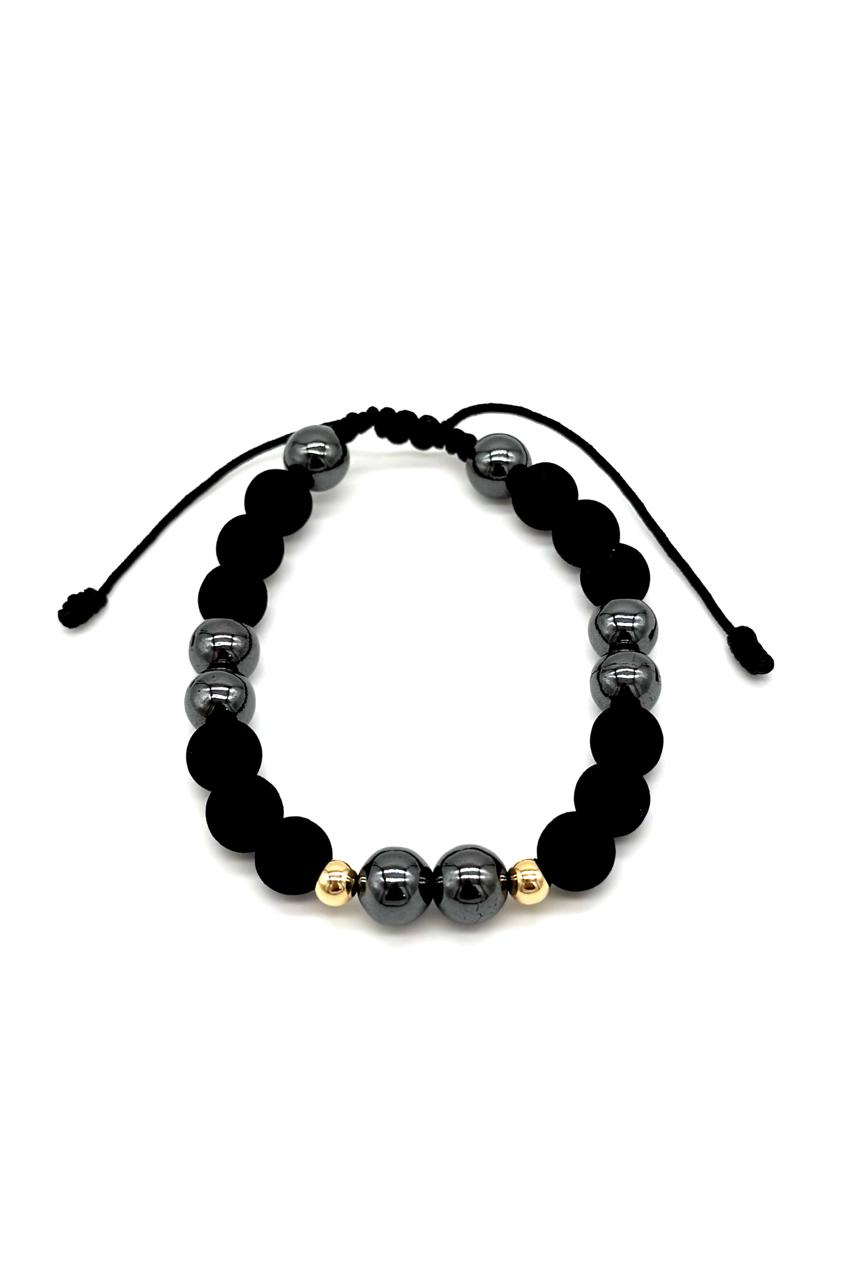 PULSERA ACERINA NEOPRENO ORO LAMINADO 18K