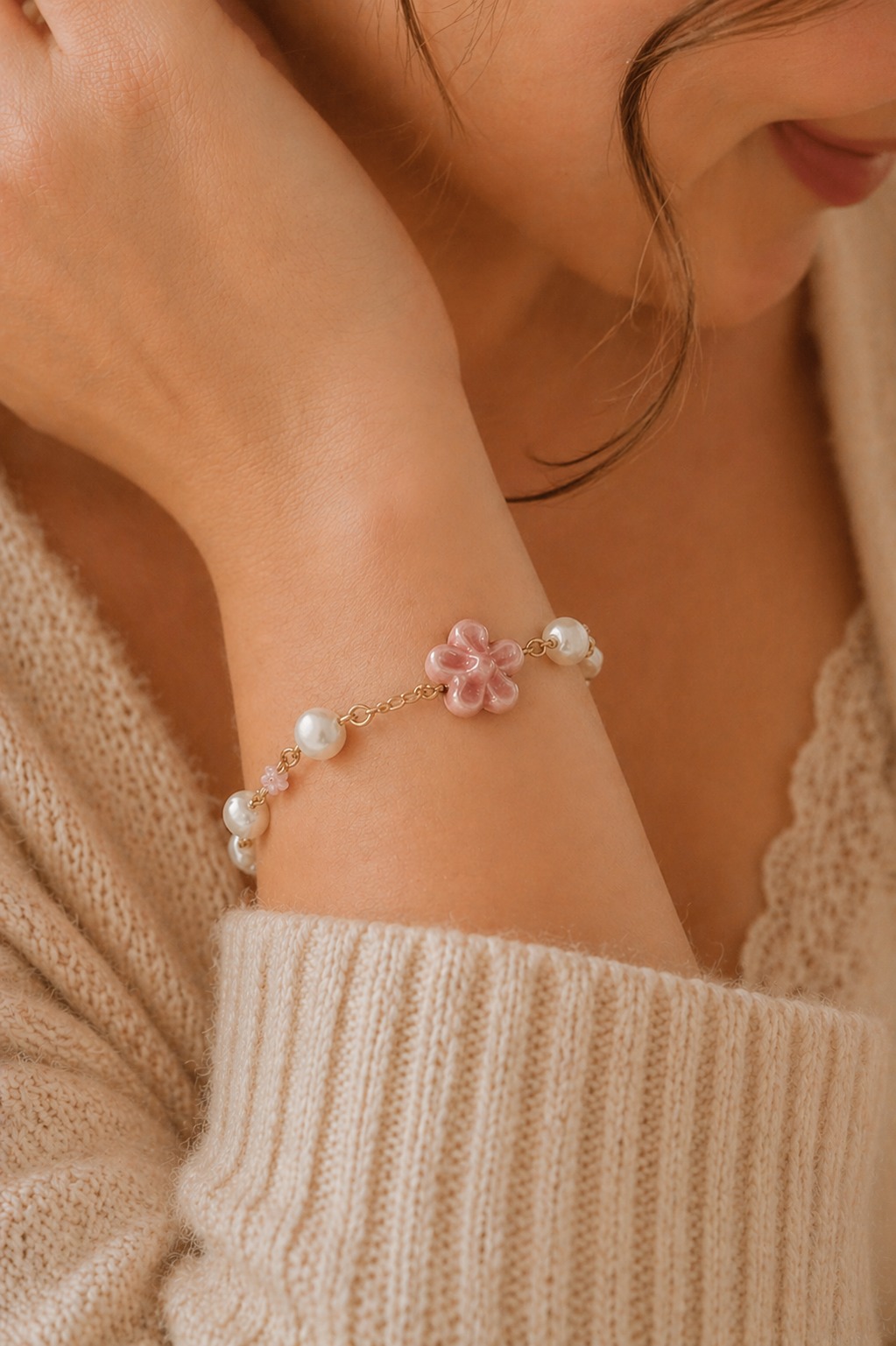 PULSERA PERLA POLVO DE NÁCAR CERÁMICA