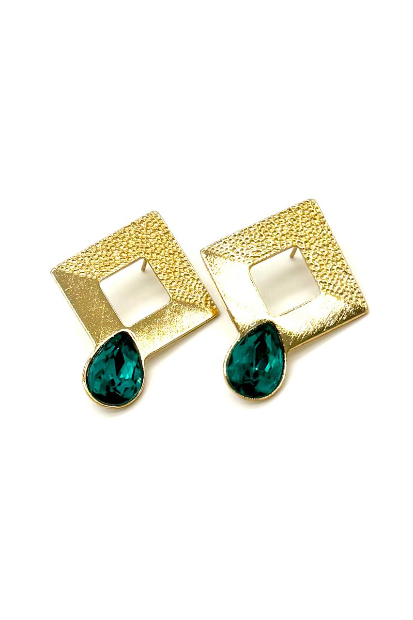 ARETES ROMBO SAMAC BAÑO 24K