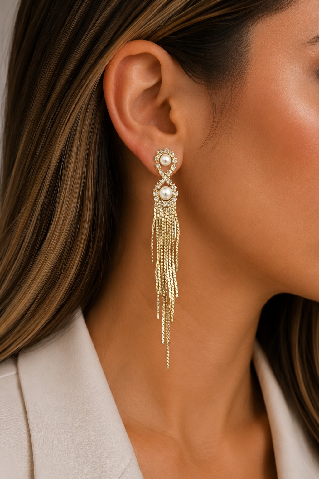 ARETES LLUVIA PERLAS