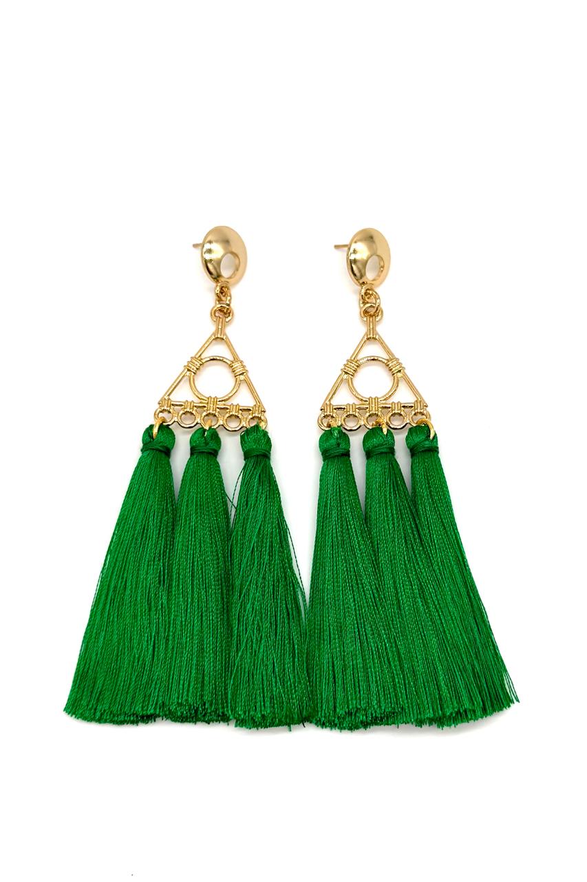 ARETES BORLAS BAÑO ORO 24K