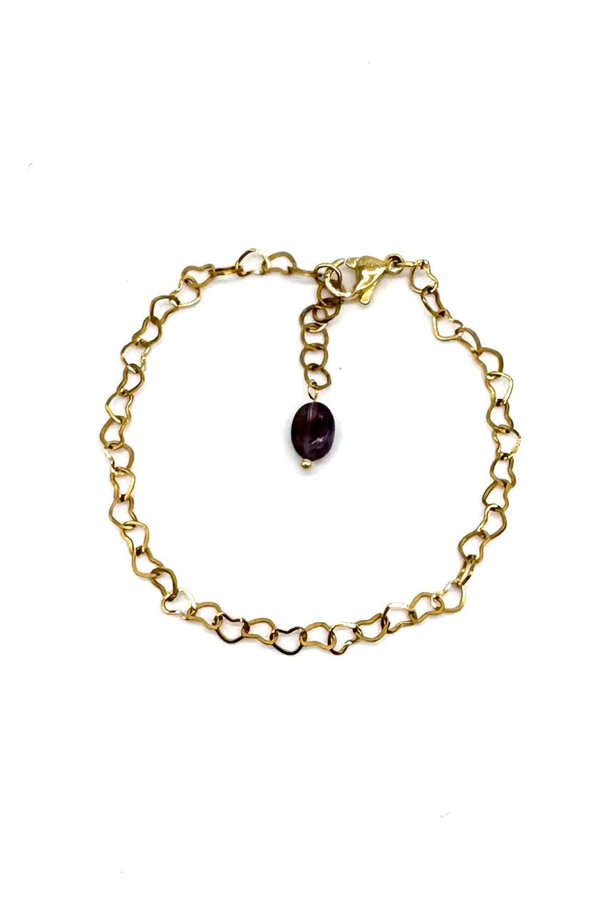 PULSERA CORAZÓN AMATISTA