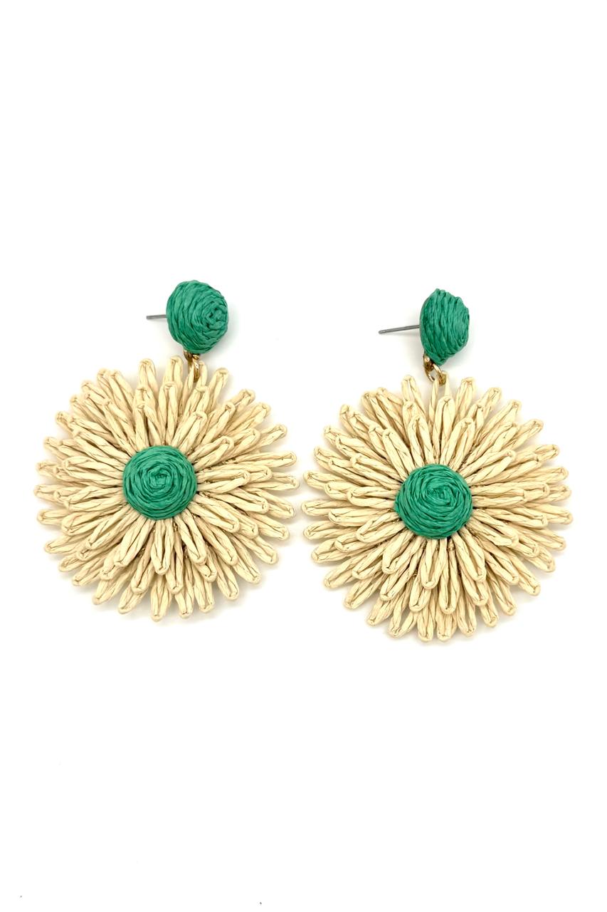 ARETES RAFIA FLOR
