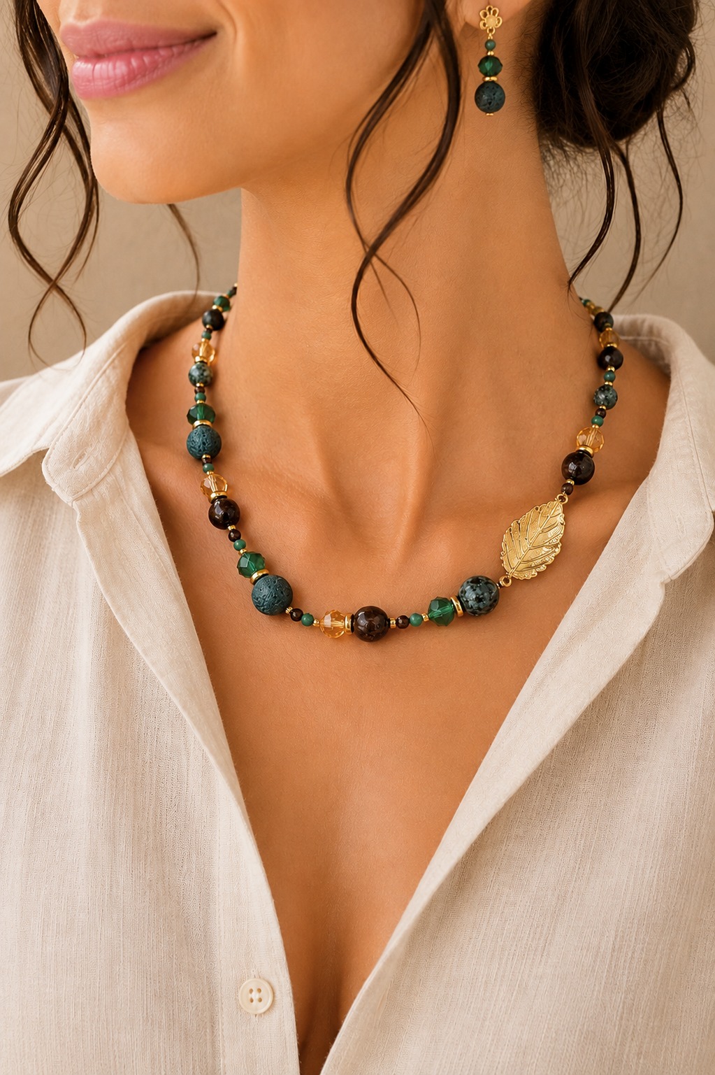 COLLAR HOJA VOLCÁNICA