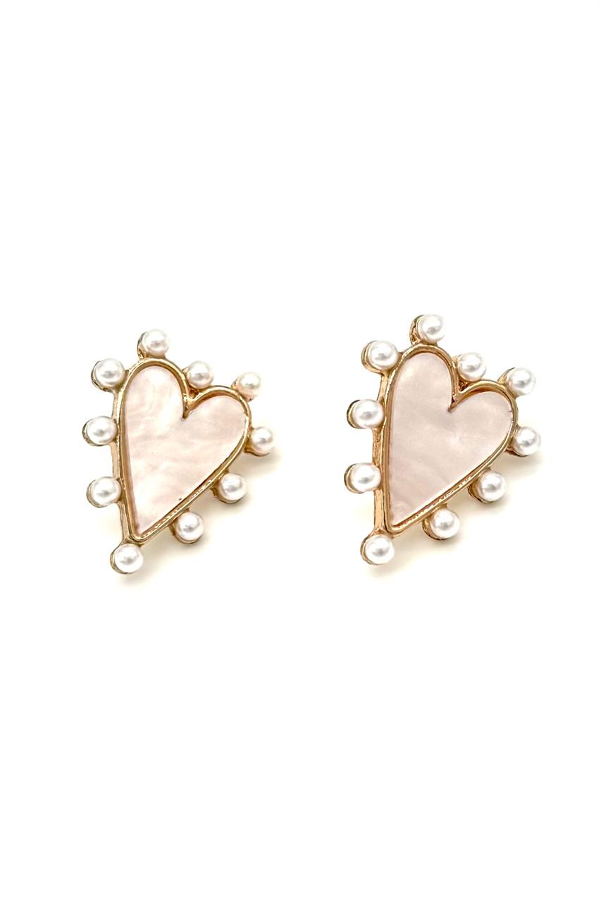 ARETES CORAZÓN NACARADOS