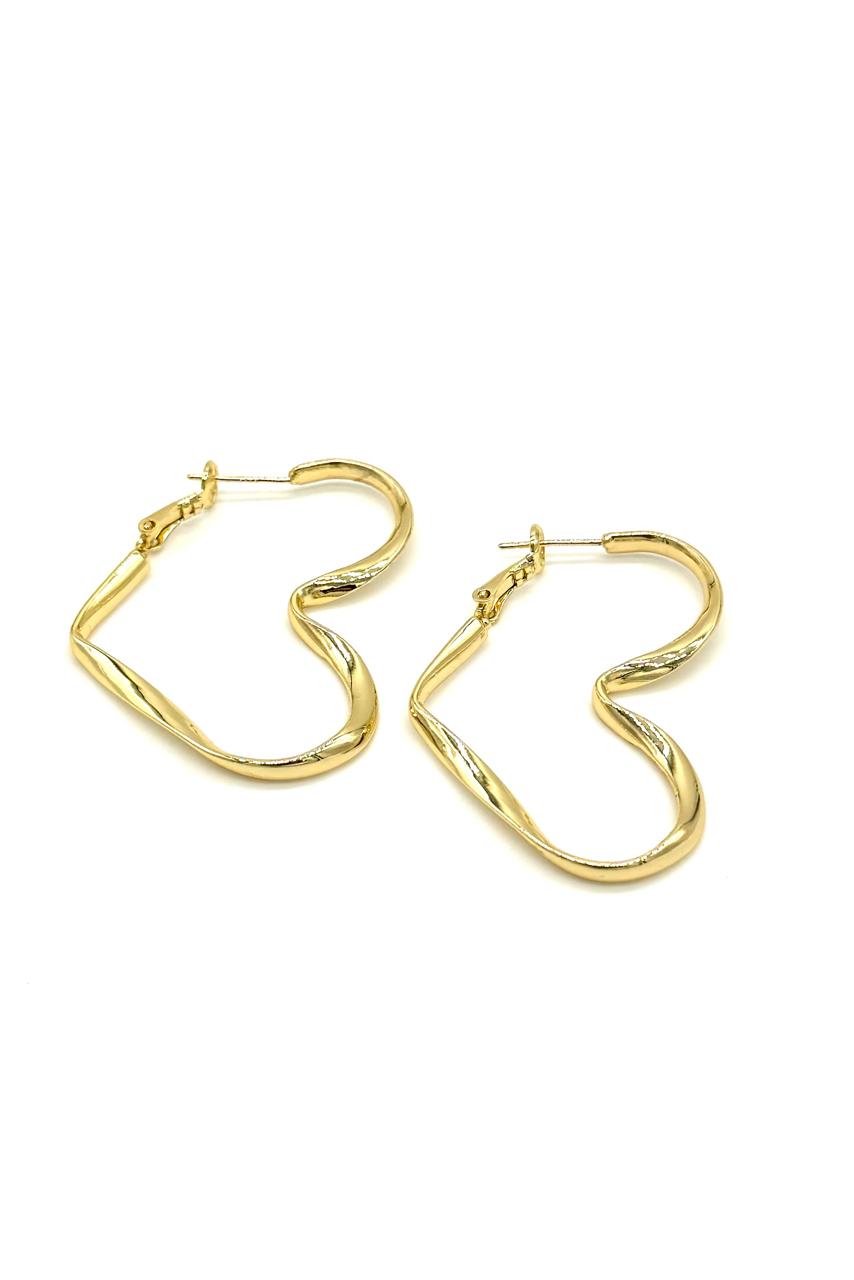 ARETES CORAZÓN LISOS ENTORCHADOS