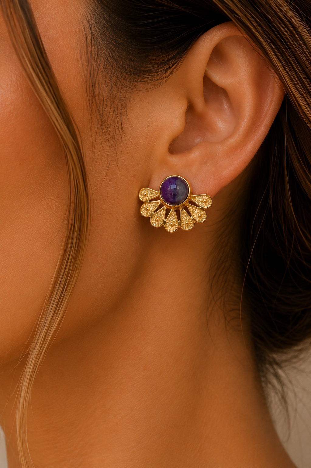 ARETES DOBLE USO SAMAC 24K