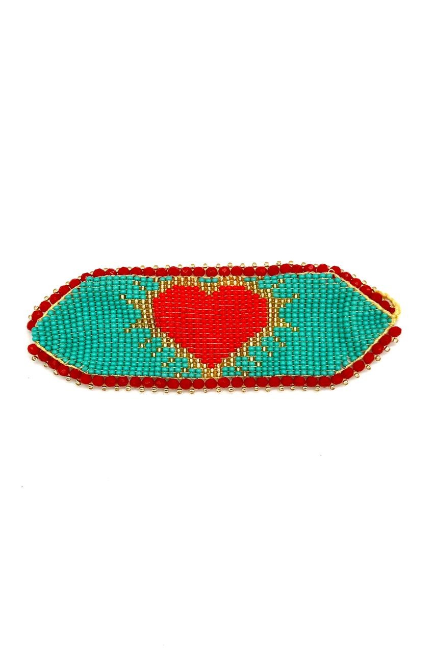 PULSERA TEJIDA CORAZÓN