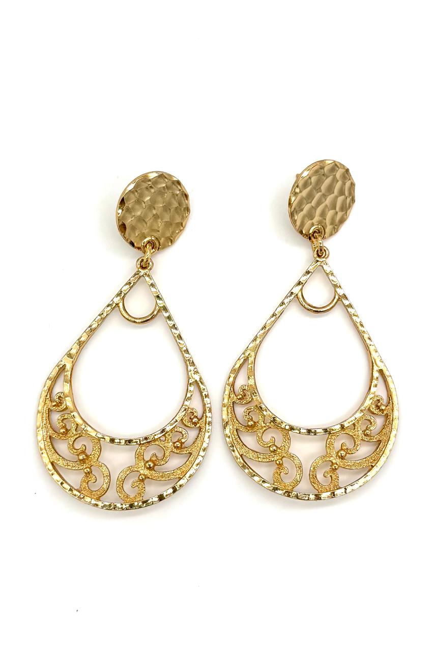 ARETES MAXI SAMAC BAÑO 24K MATIZADOS