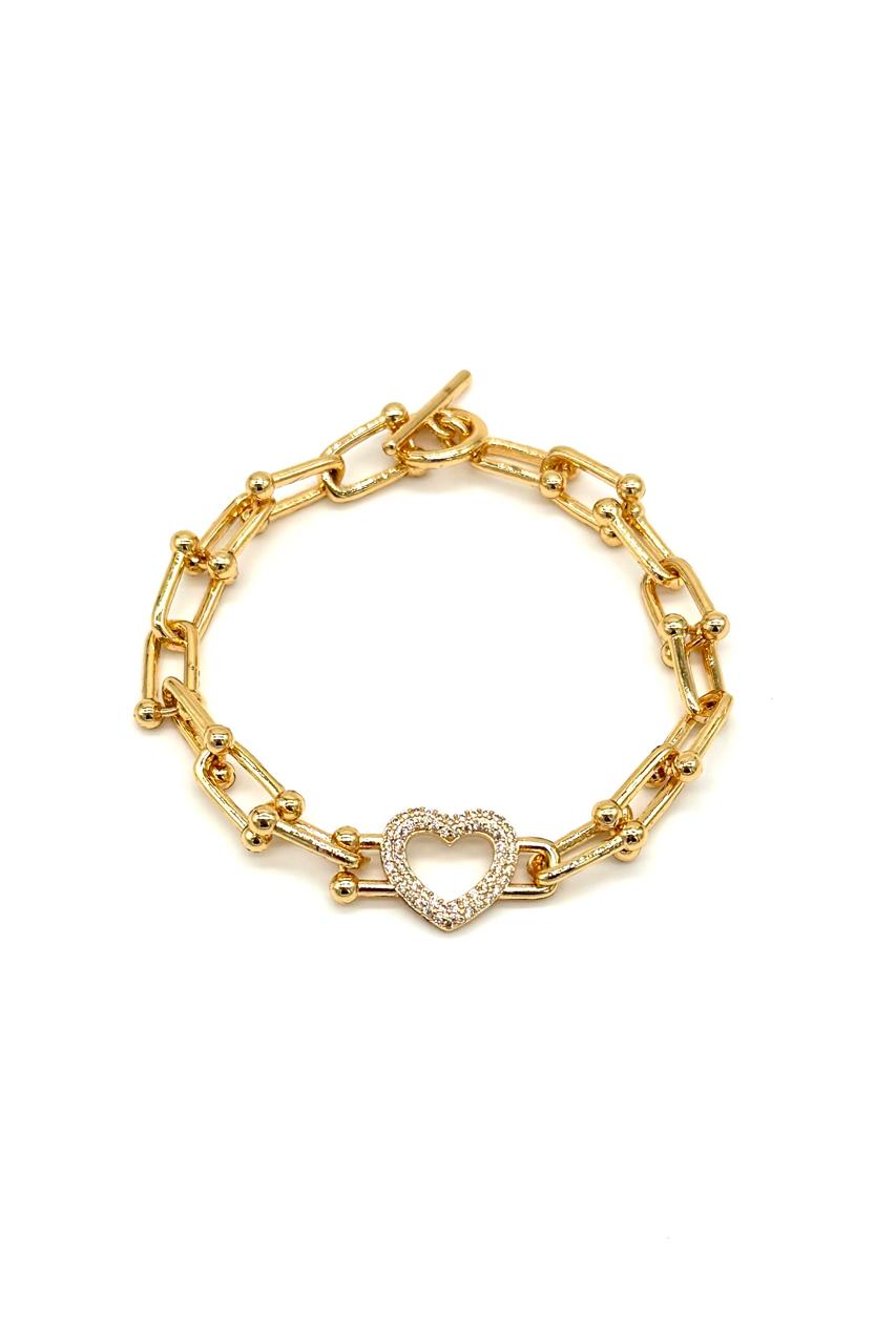 PULSERA CORAZÓN RODIO