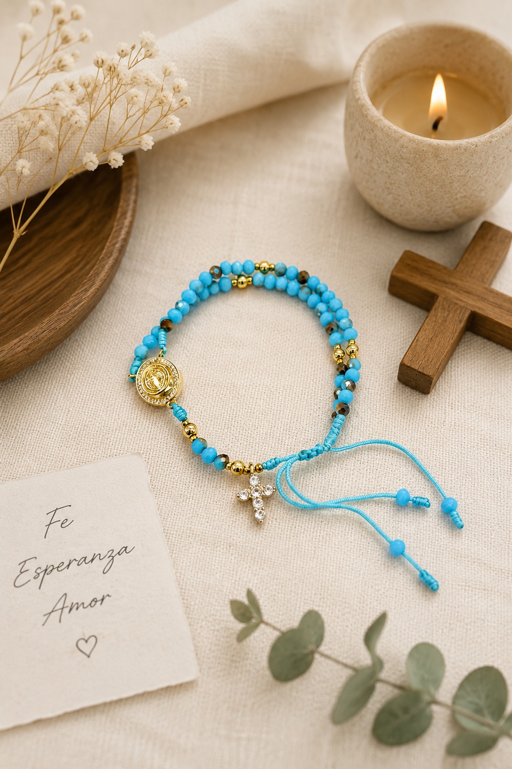 PULSERA SAN BENITO TIPO ROSARIO