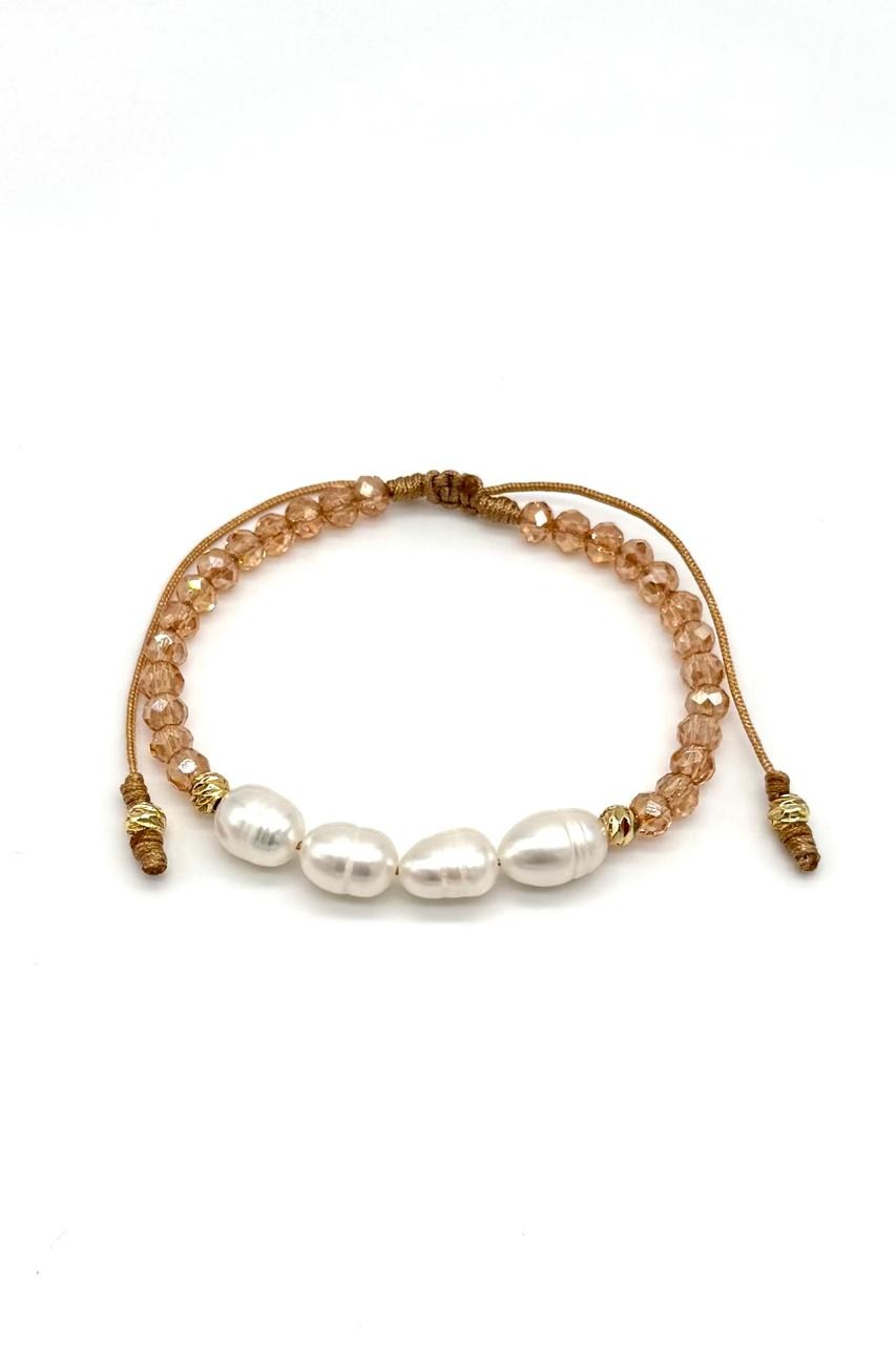 PULSERA CRISTALES PERLAS CULTIVADAS