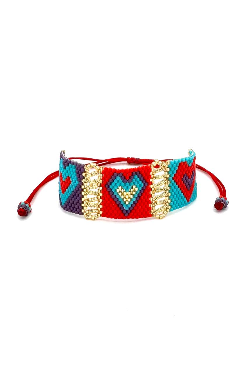 PULSERA X 3 CORAZONES MIYUKI