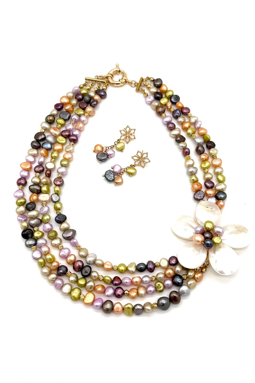 COLLAR PERLAS CULTIVADAS MULTICOLOR