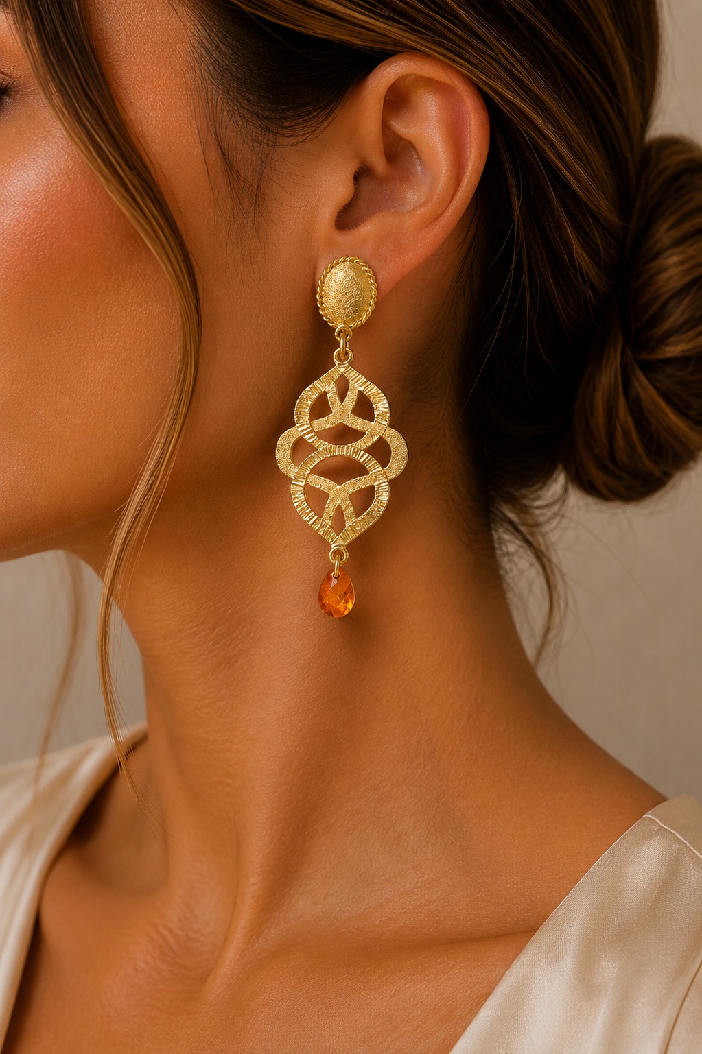 ARETES CRISTAL AUSTRIACO SAMAC BAÑO 24K
