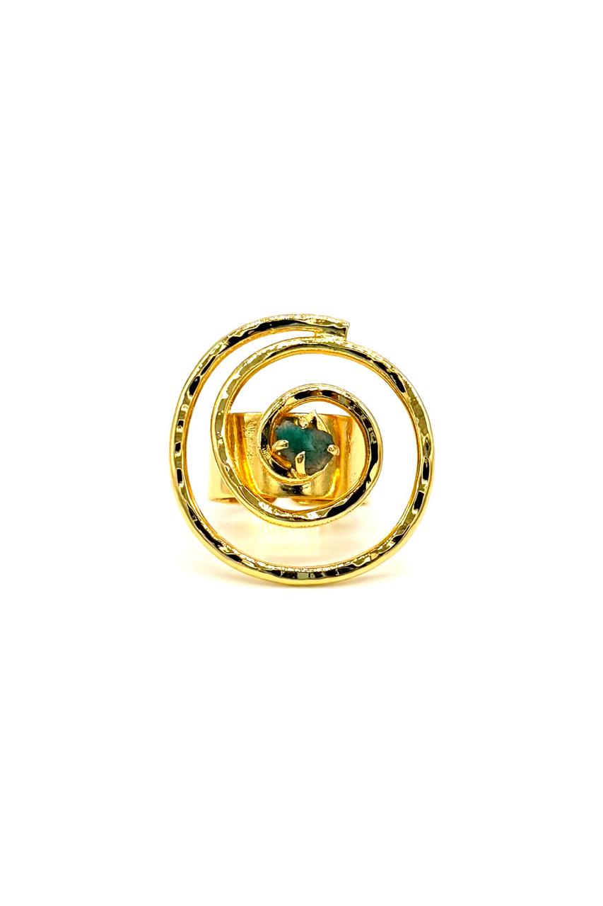 ANILLO SARAI MURRALLA ESMERALDA BRONCE ORO