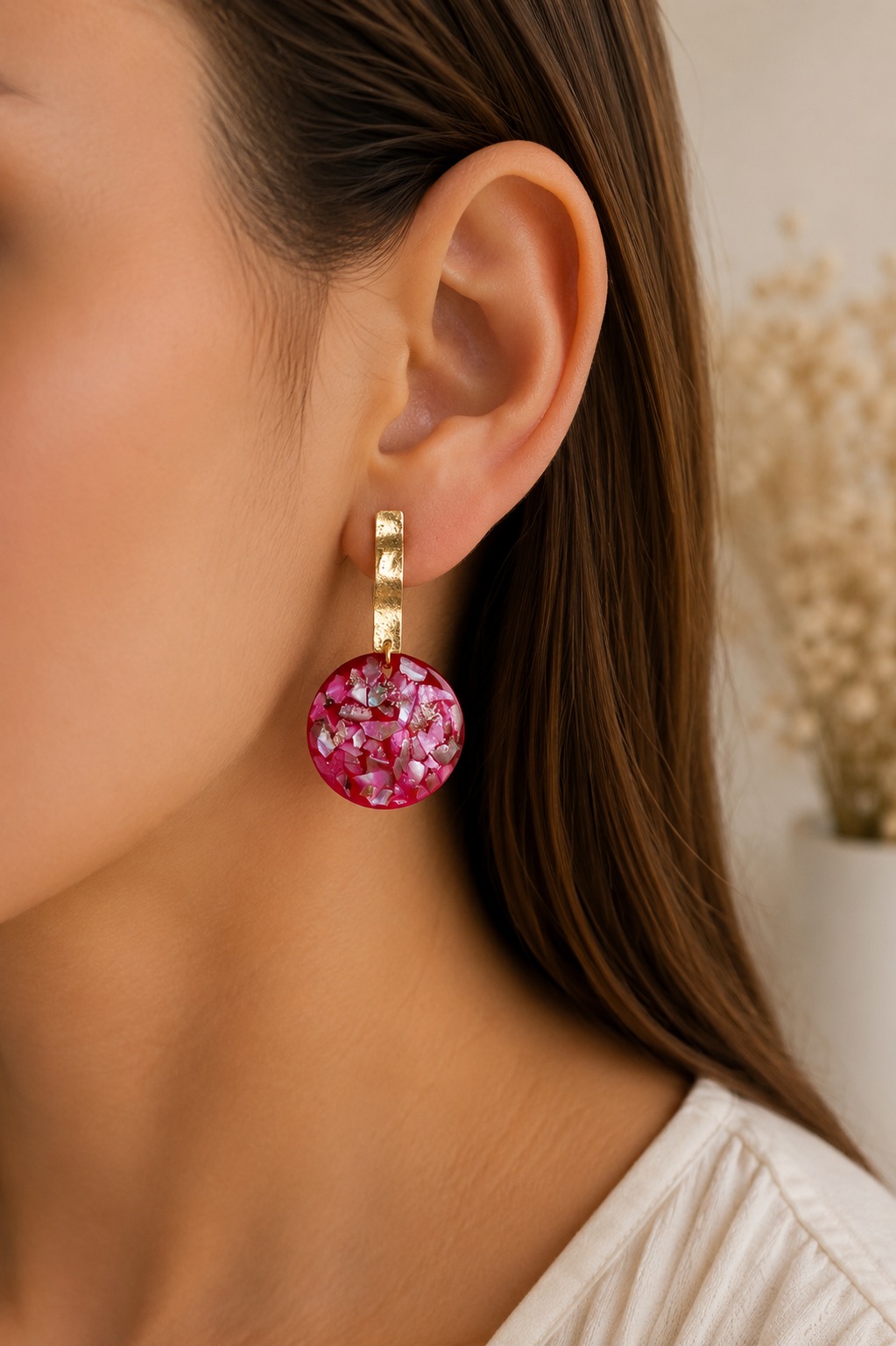 ARETES NÁCAR RESINA
