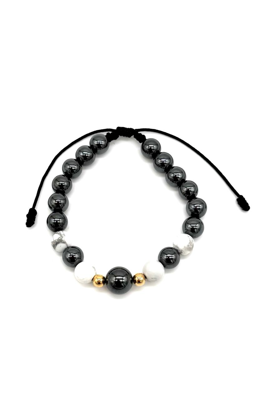 PULSERA ACERINA HOWLITA ORO LAMINADO 18K