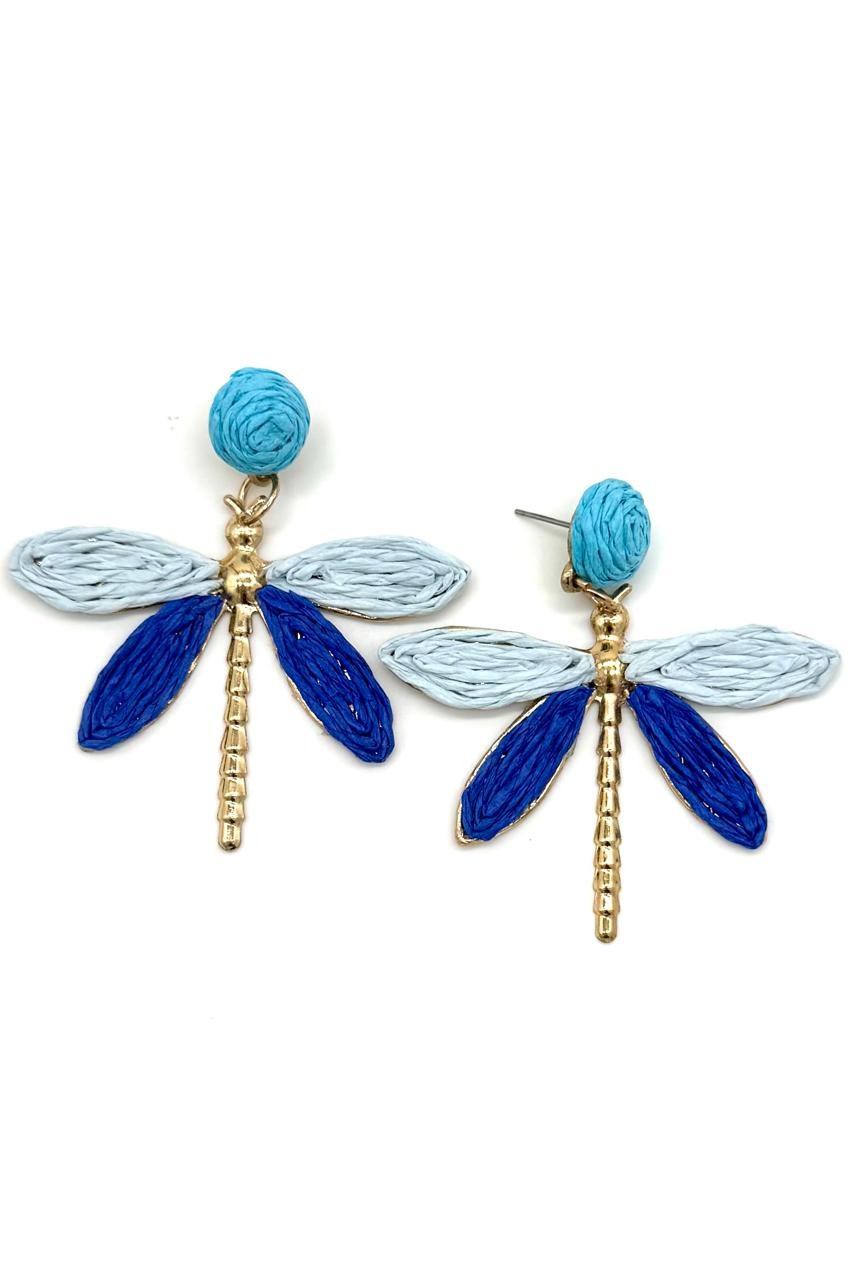 ARETES MARIPOSA RAFIA