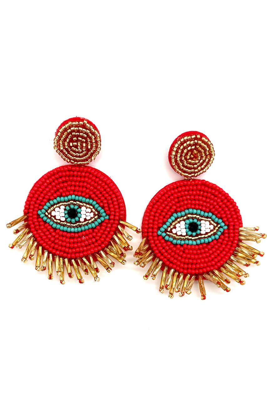ARETES SOUTACHE OJO TURCO