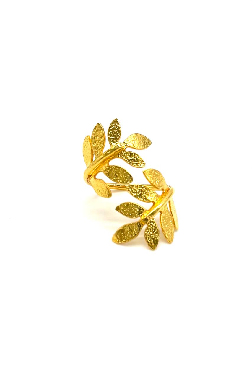 ANILLO HOJAS GRIEGAS BRONCE ORO