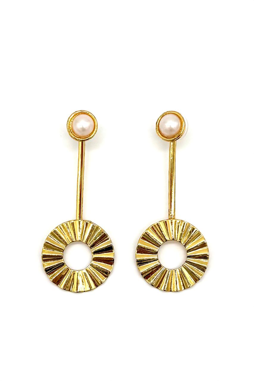 ARETES DOBLE USO BRONCE ORO